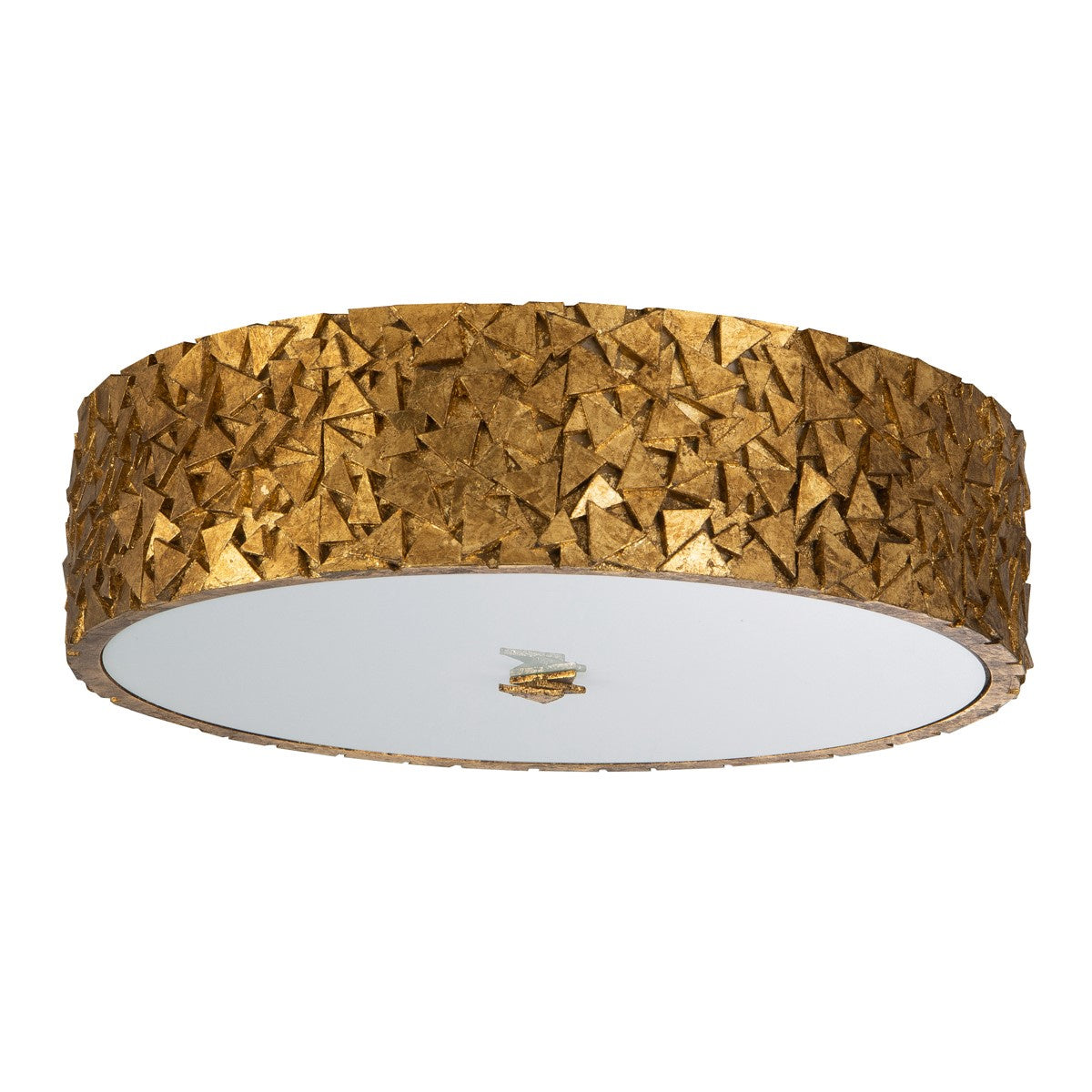 Lucas + McKearn - FM1158G-RD-16 - Three Light Flush Mount - Mosaic - Gold