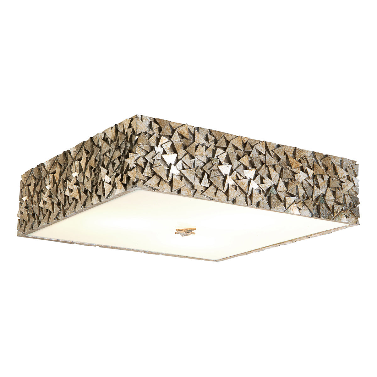 Lucas + McKearn - FM1158S-SQ-20 - Three Light Flush Mount - Mosaic - Silver