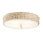 Lucas + McKearn - FM1238-20 - Three Light Flush Mount - Trellis - Hand-Painted W/Putty Patina/Silver Leaf Orb