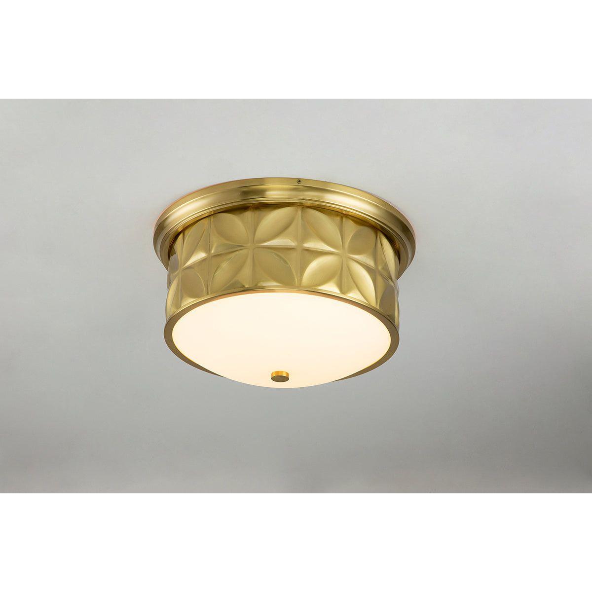 Lucas + McKearn - FM1300AGB-17 - Three Light Flush Mount - Epsilon - Aged Brass