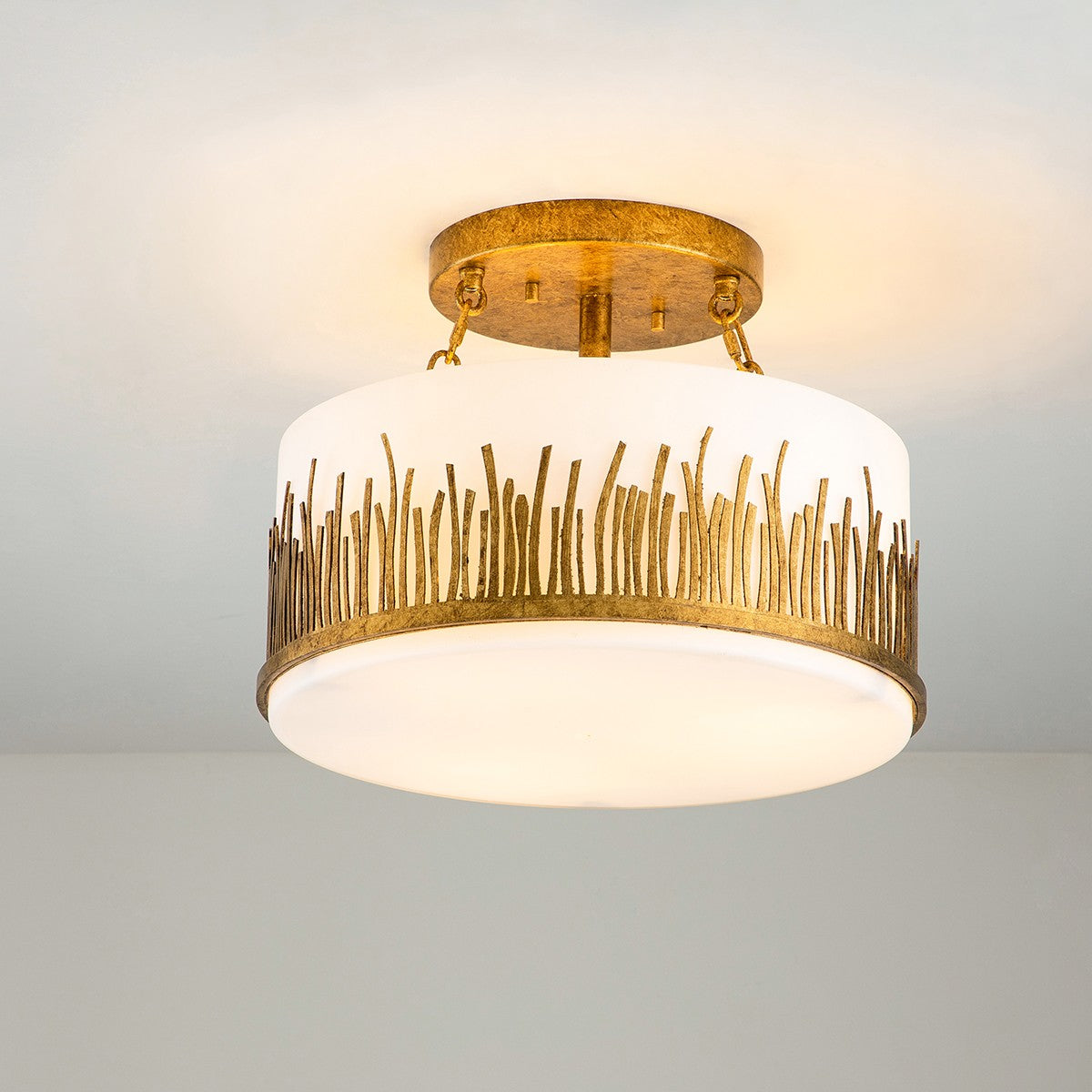 Lucas + McKearn - FM90610G-15 - Three Light Semi-Flush Mount - Sawgrass - Gold