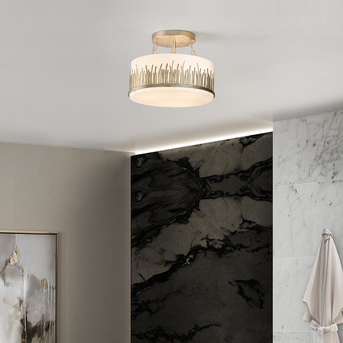 Lucas + McKearn - FM90610S-15 - Three Light Semi-Flush Mount - Sawgrass - Silver