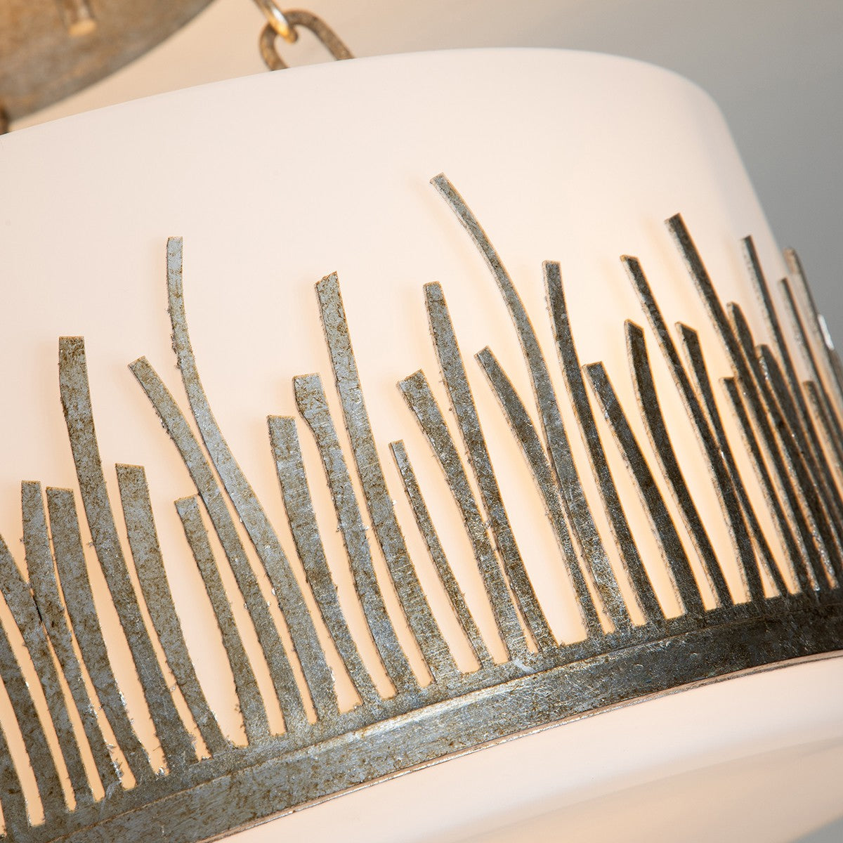 Lucas + McKearn - FM90610S-15 - Three Light Semi-Flush Mount - Sawgrass - Silver