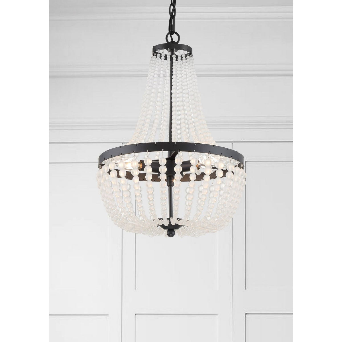 Crystorama - 603-MK - Three Light Chandelier - Rylee - Matte Black