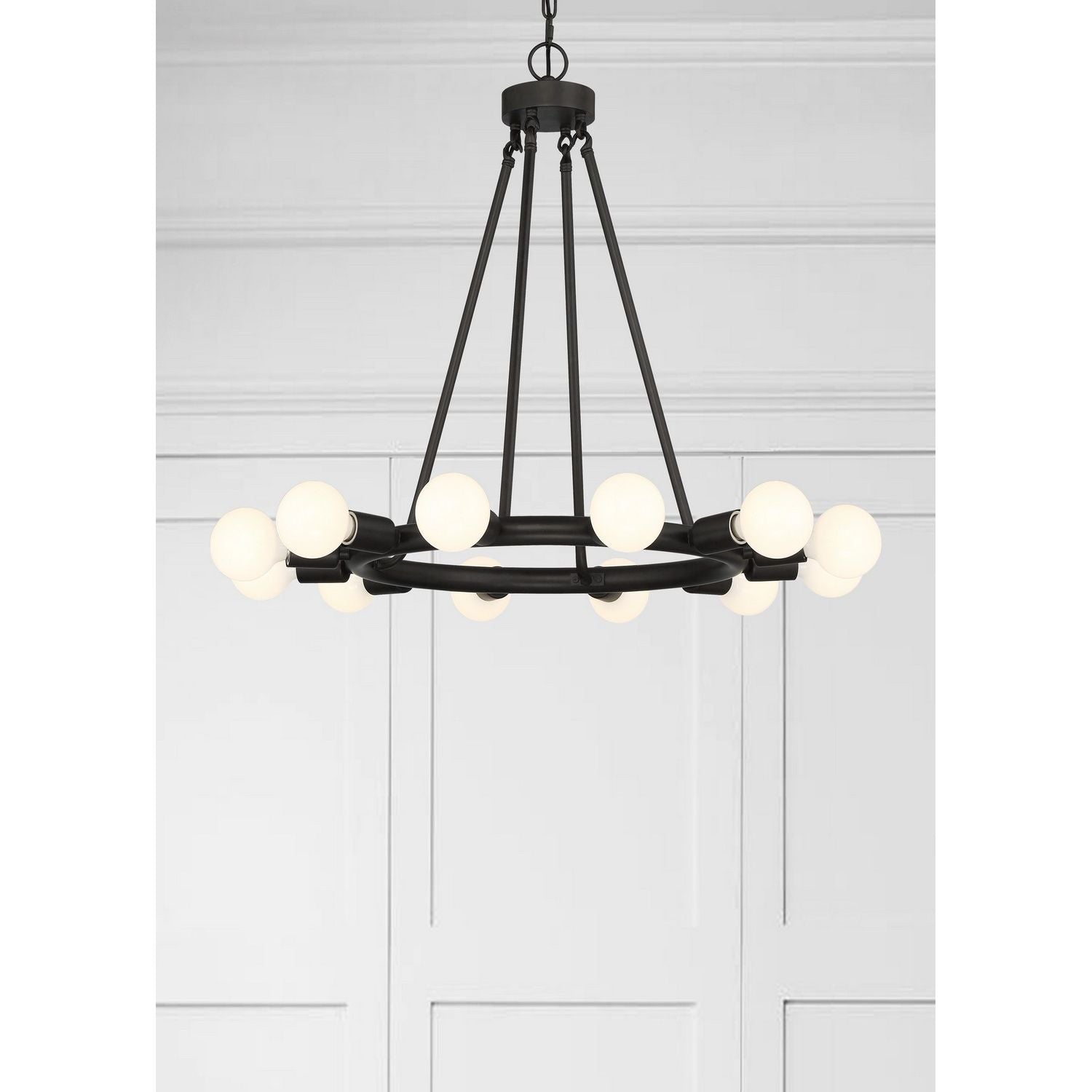 Crystorama - 9045-BK - 12 Light Chandelier - Dakota - Black