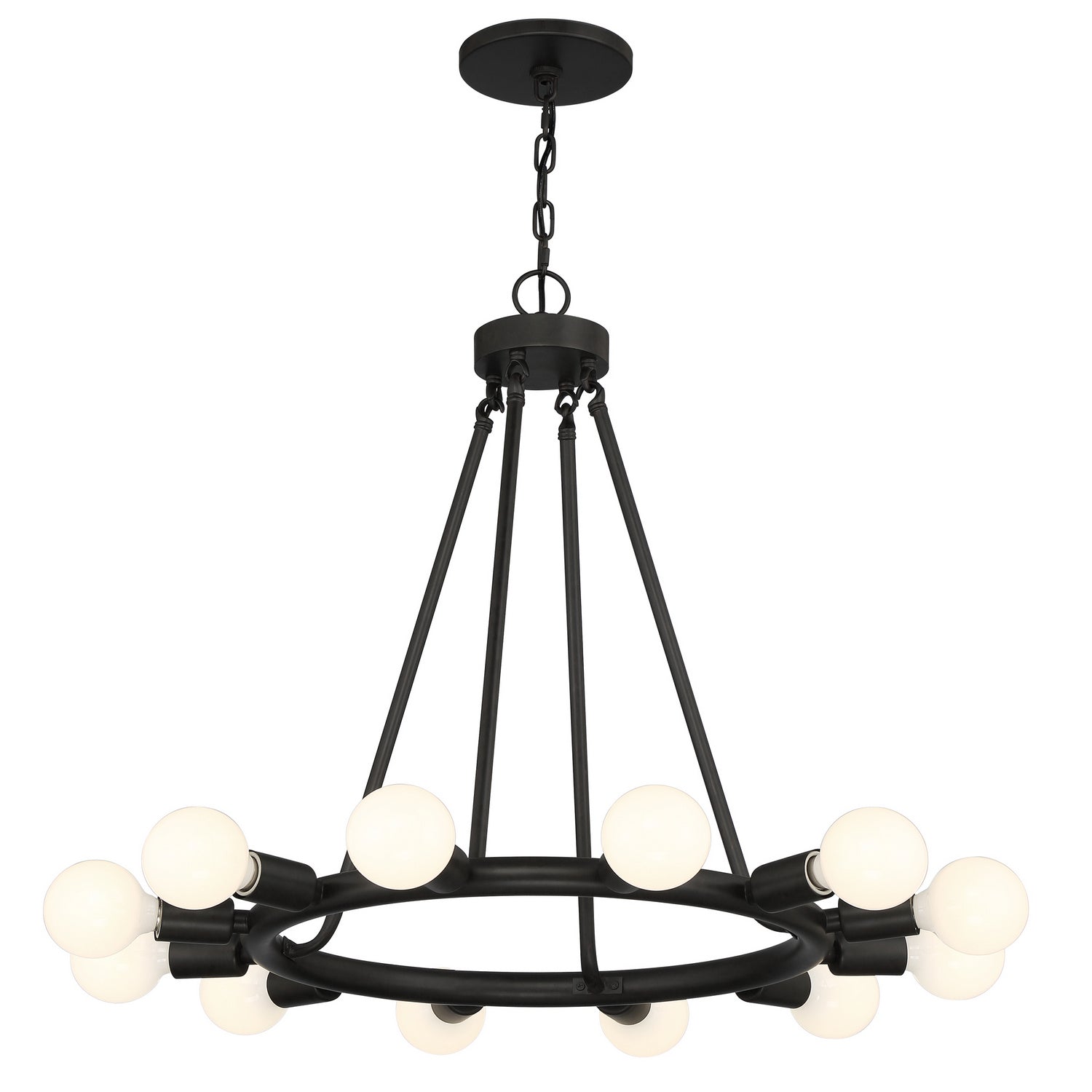 Crystorama - 9045-BK - 12 Lumières Suspendu - Dakota - Noir