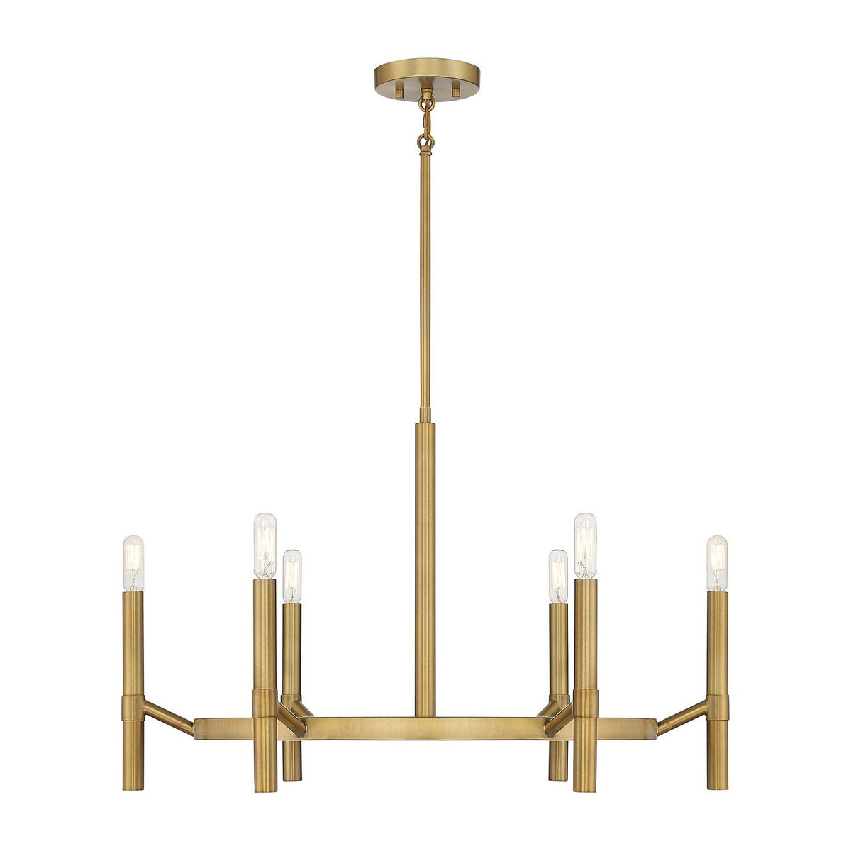 Lighting One E - V6-L1-2920-6-322 - Six Light Chandelier - Padgett - Warm Brass