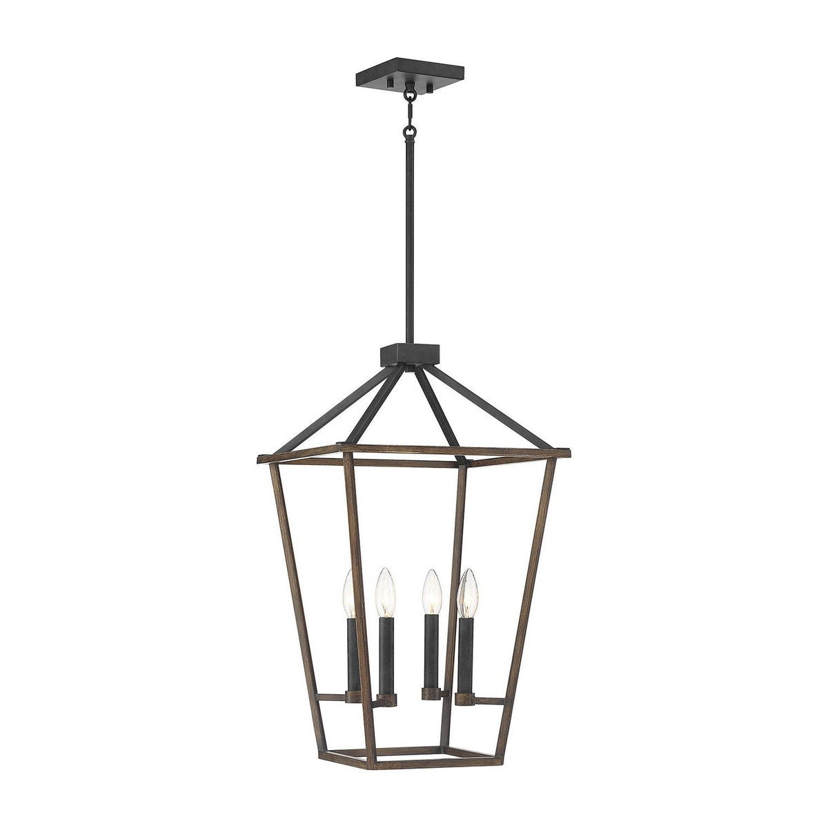 Lighting One E - V6-L3-5301-4-68 - Four Light Pendant - Oaklawn - Whiskey Wood