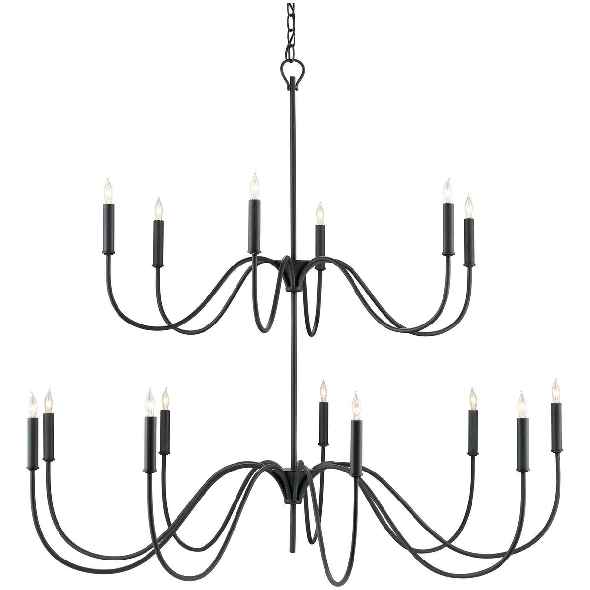 Currey and Company - 9000-0654 - 15 Light Chandelier - Tirrell Collection - Antique Black