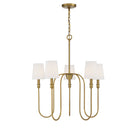 Meridian M10077NB Five Light Chandelier in Natural Brass