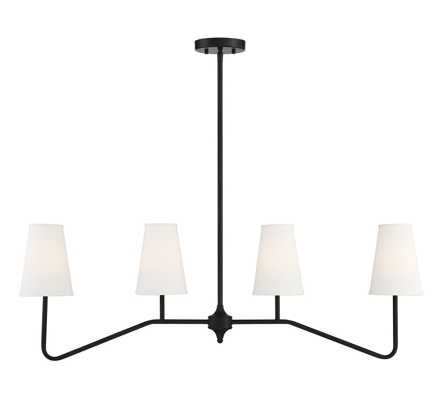 Meridian M10078MBK Four Light Chandelier in Matte Black
