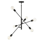 Meridian M10084MBK Six Lumières Suspendu en noir mat