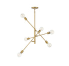 Meridian M10084NB Six Lumières Suspendu en laiton naturel
