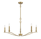 Meridian M10086NB Five Light Chandelier in Natural Brass