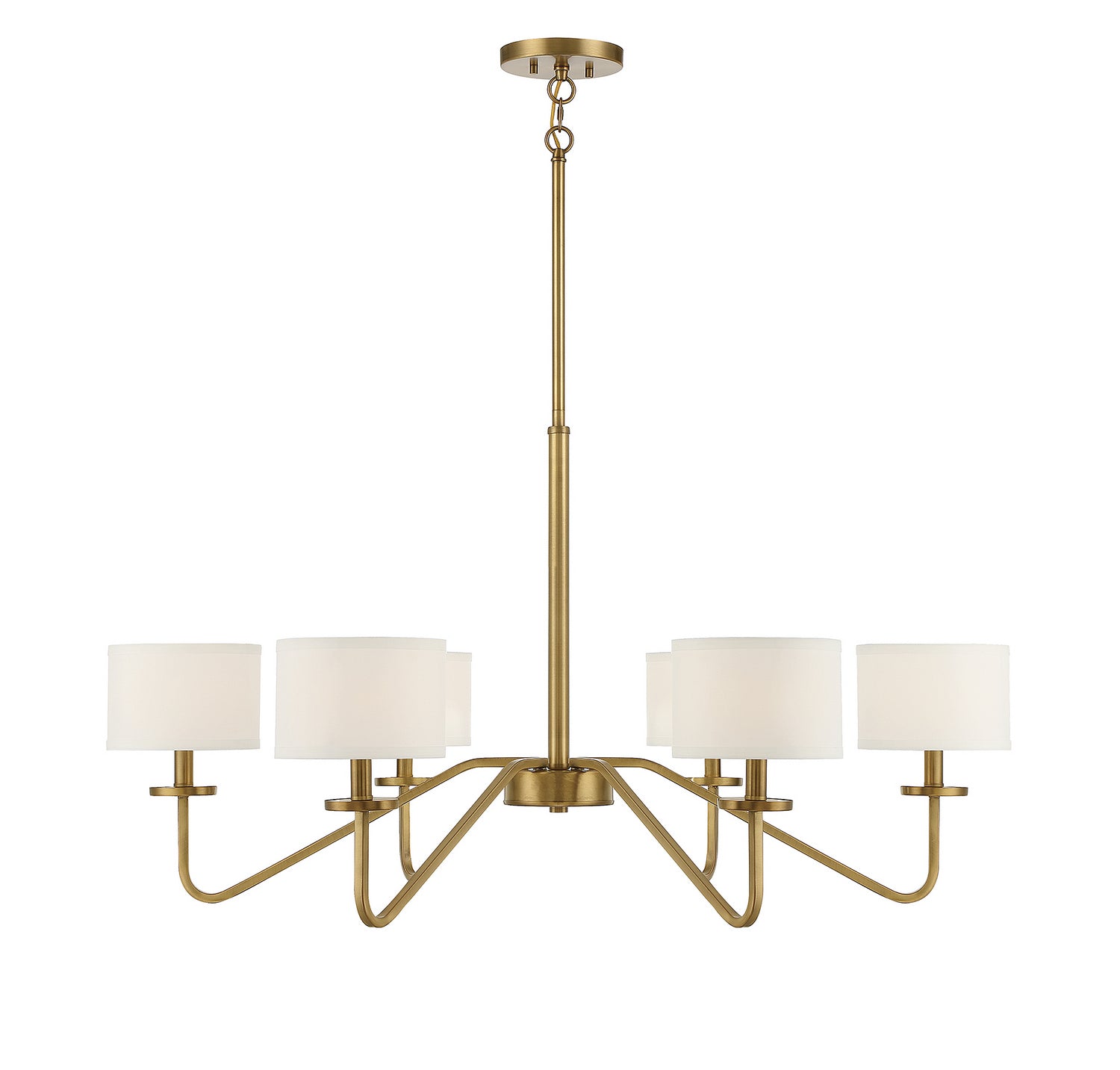 Meridian M10092NB Six Lumières Suspendu en laiton naturel