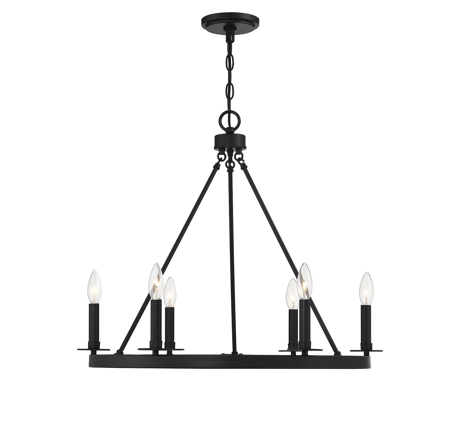 Meridian M10093MBK Six Lumières Suspendu en noir mat