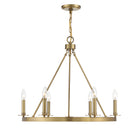 Meridian M10093NB Six Lumières Suspendu en laiton naturel