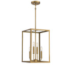 Meridian M30008NB Four Light Pendant in Natural Brass