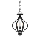 Meridian M60055MBK Three Light Semi-Flush Mount in Matte Black