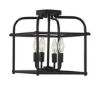 Meridian M60061MBK Quatre lumières semi--Plafonnier en noir mat