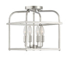 Meridian M60061PN Quatre Lumières Semi-Plafonnier en nickel poli