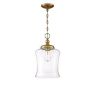 Meridian M70019NB One Light Mini Pendant in Natural Brass