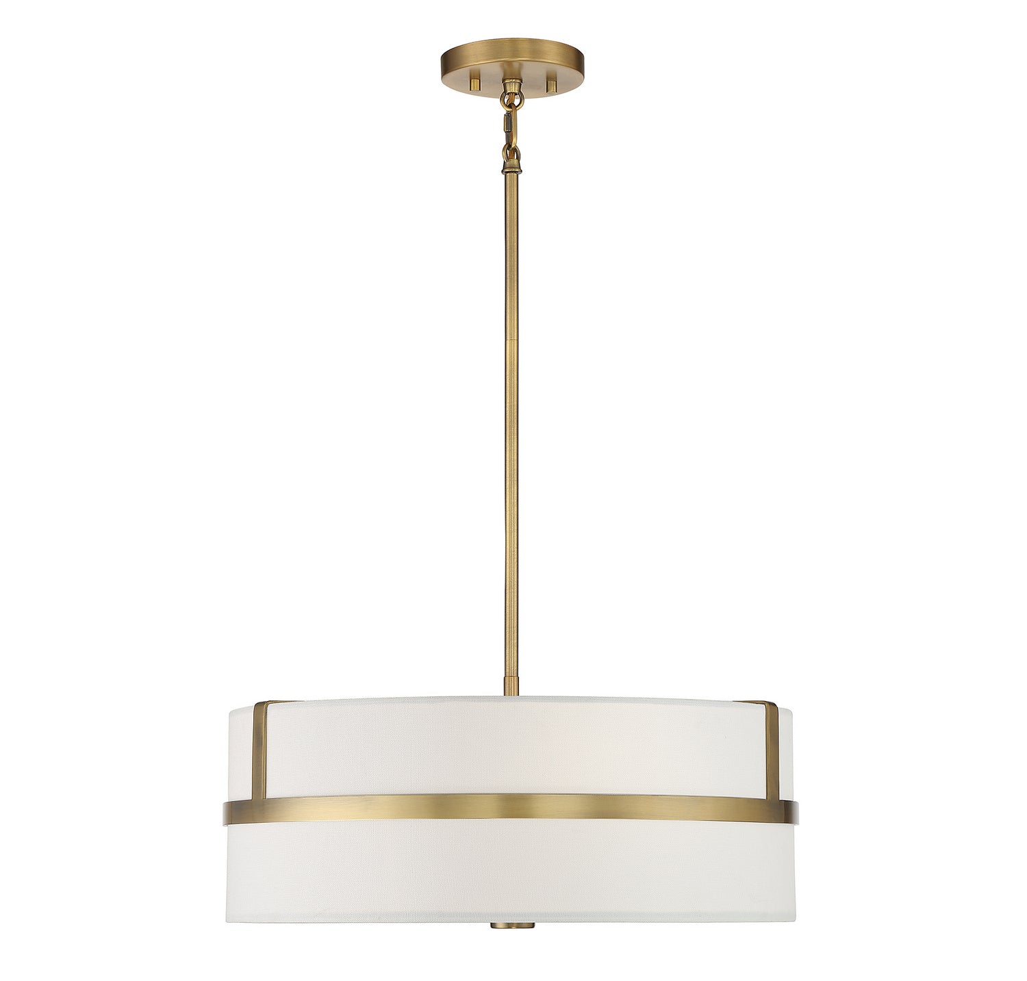 Meridian M70102NB Four Light Pendant in Natural Brass
