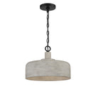 Meridian M70103WGBK One Light Pendant in Weathered Gray with Black