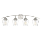Applique murale de salle de bain Meridian M80033BN à quatre lumières, finition nickel brossé