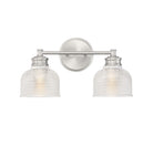 Applique murale de salle de bain Meridian M80034BN à deux lumières, finition nickel brossé