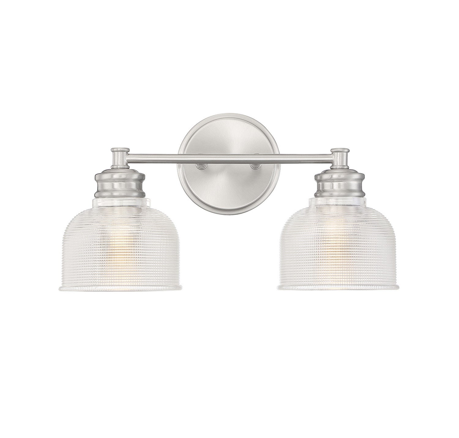 Applique murale de salle de bain Meridian M80034BN à deux lumières, finition nickel brossé