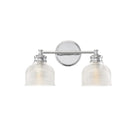 Applique murale de salle de bain Meridian M80034CH à deux lumières, chromée