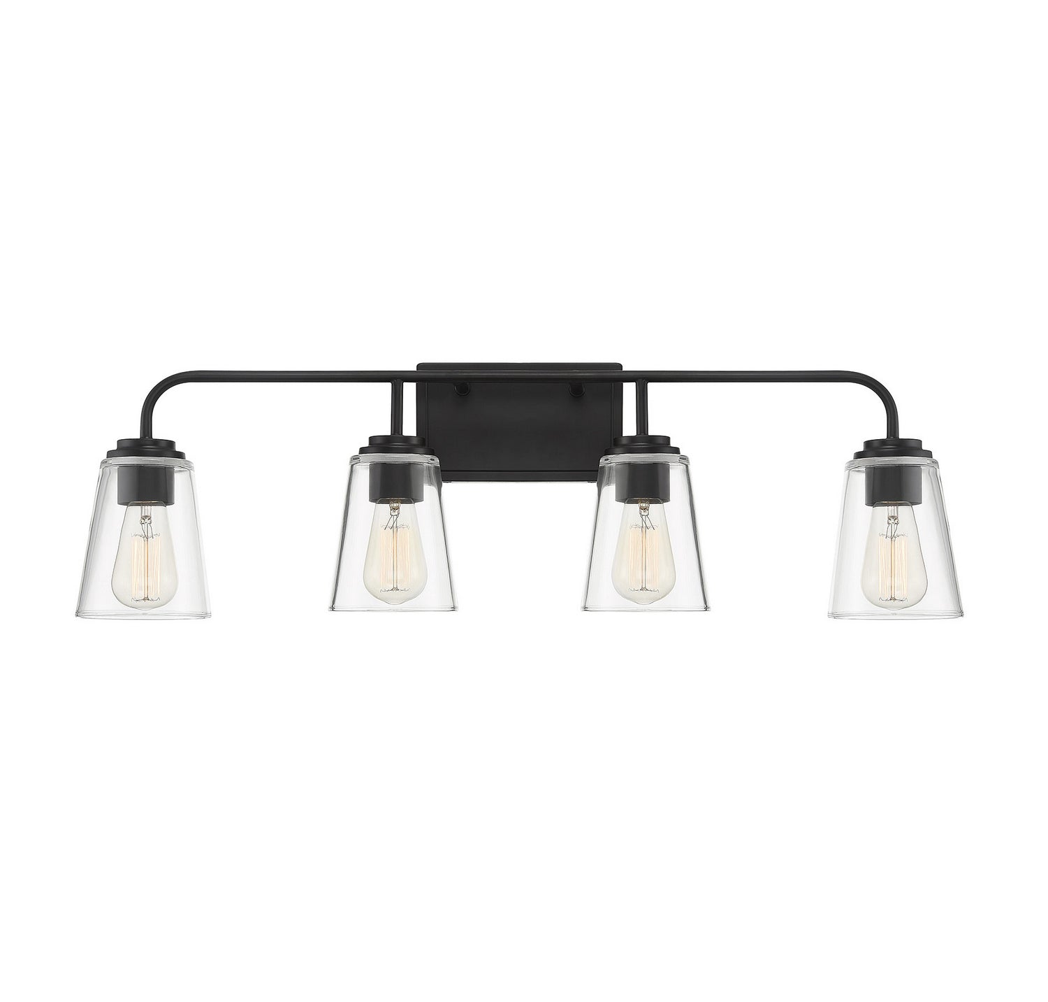 Applique murale de salle de bain à quatre lumières Meridian M80045MBK, noir mat
