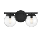 Applique murale de salle de bain à deux lumières Meridian M80046MBK, noir mat