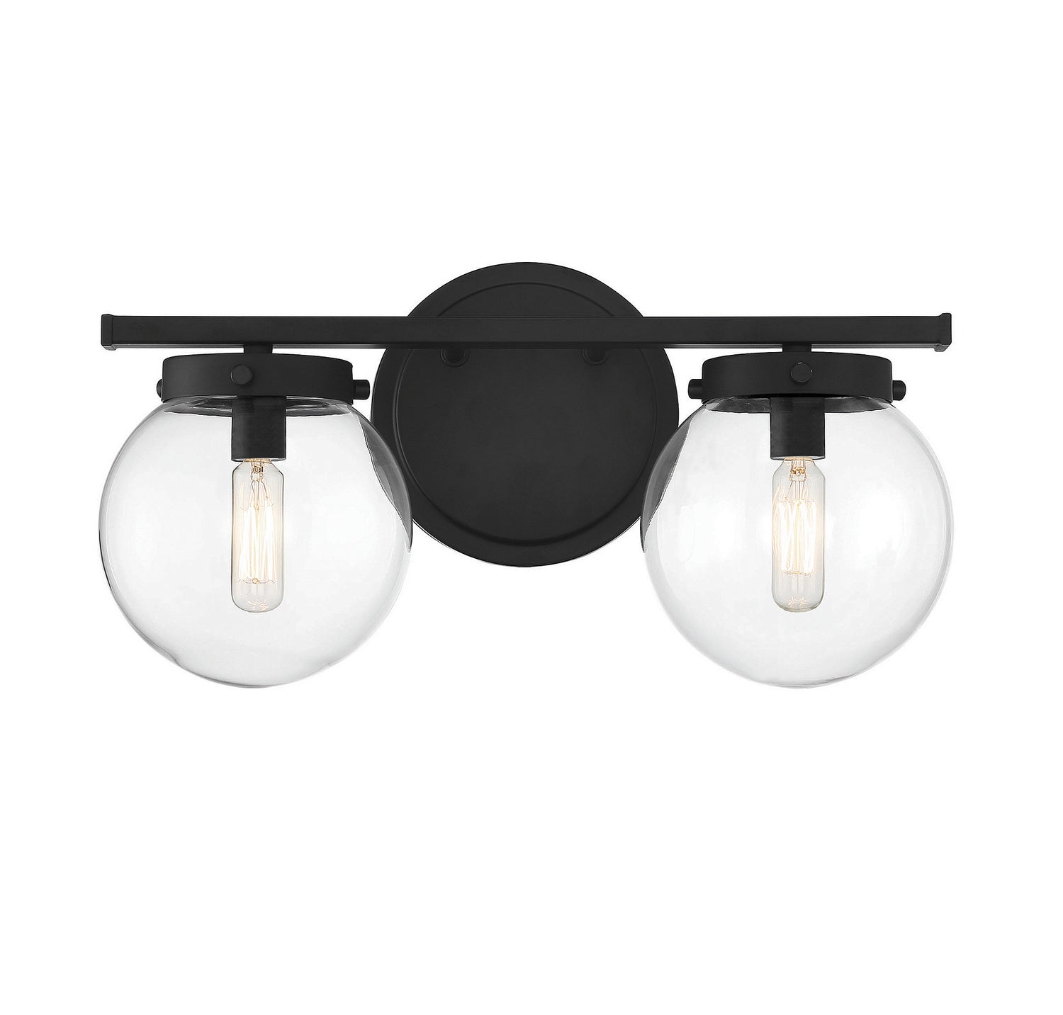 Applique murale de salle de bain à deux lumières Meridian M80046MBK, noir mat