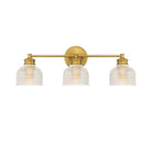 Meridian M80035NB Three Light Bathroom Vanity Light in Natural Brass