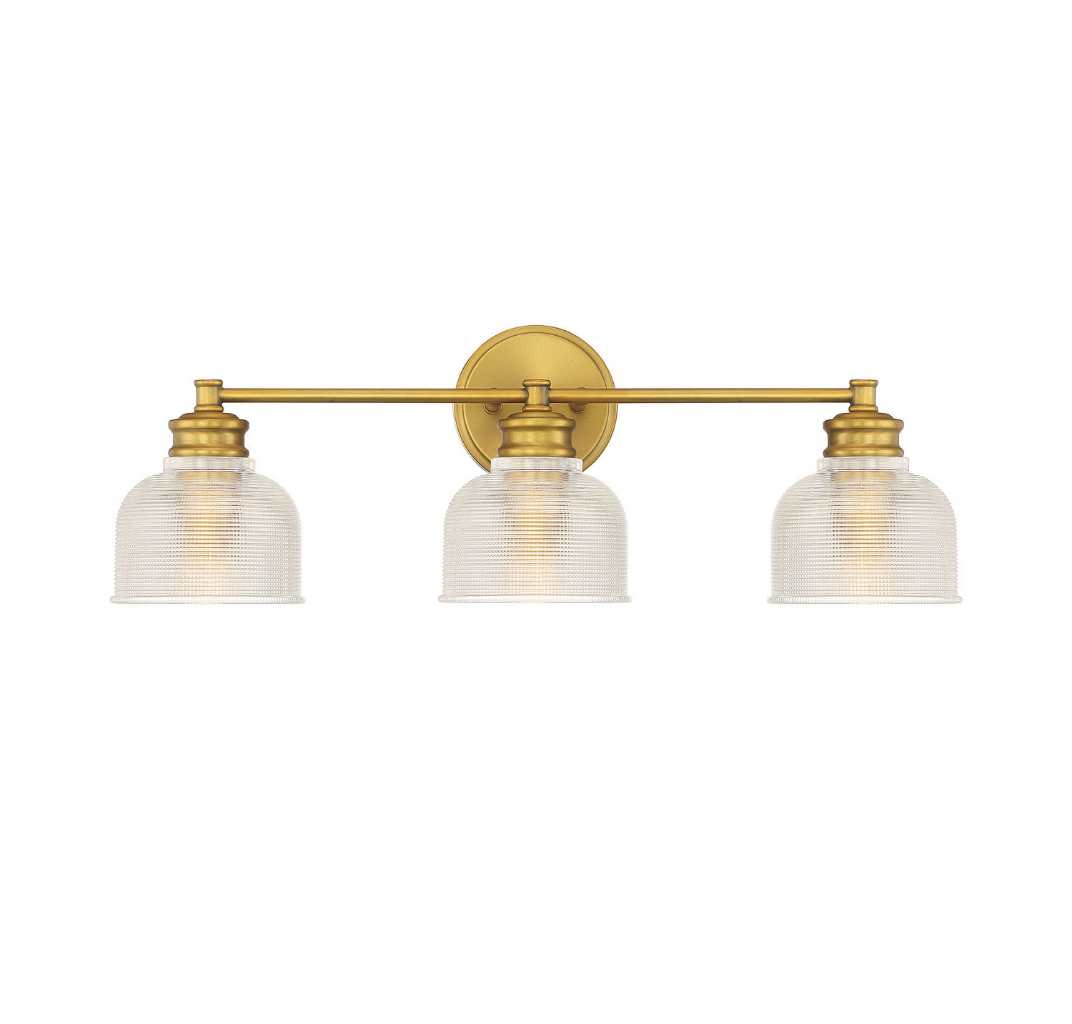 Meridian M80035NB Three Light Bathroom Vanity Light in Natural Brass