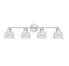 Applique murale de salle de bain Meridian M80036BN à quatre lumières, finition nickel brossé