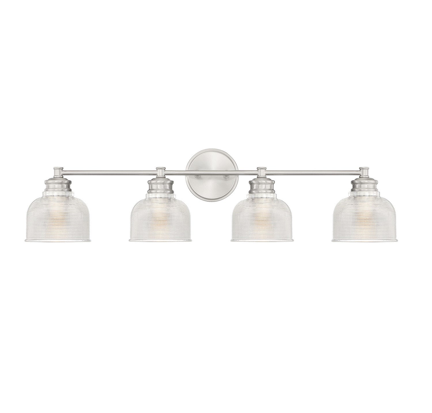 Applique murale de salle de bain Meridian M80036BN à quatre lumières, finition nickel brossé