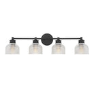Applique murale de salle de bain à quatre lumières Meridian M80036MBK, noir mat