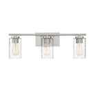 Applique murale de salle de bain Meridian M80038BN à trois lumières, finition nickel brossé