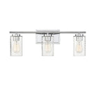 Applique murale de salle de bain Meridian M80038CH à trois lumières, chromée