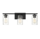 Applique murale de salle de bain à trois lumières Meridian M80038MBK, noir mat