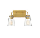 Meridian M80043NB Two Light Bathroom Vanity Light in Natural Brass