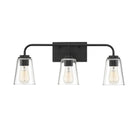 Applique murale de salle de bain Meridian M80044MBK à trois lumières, noir mat
