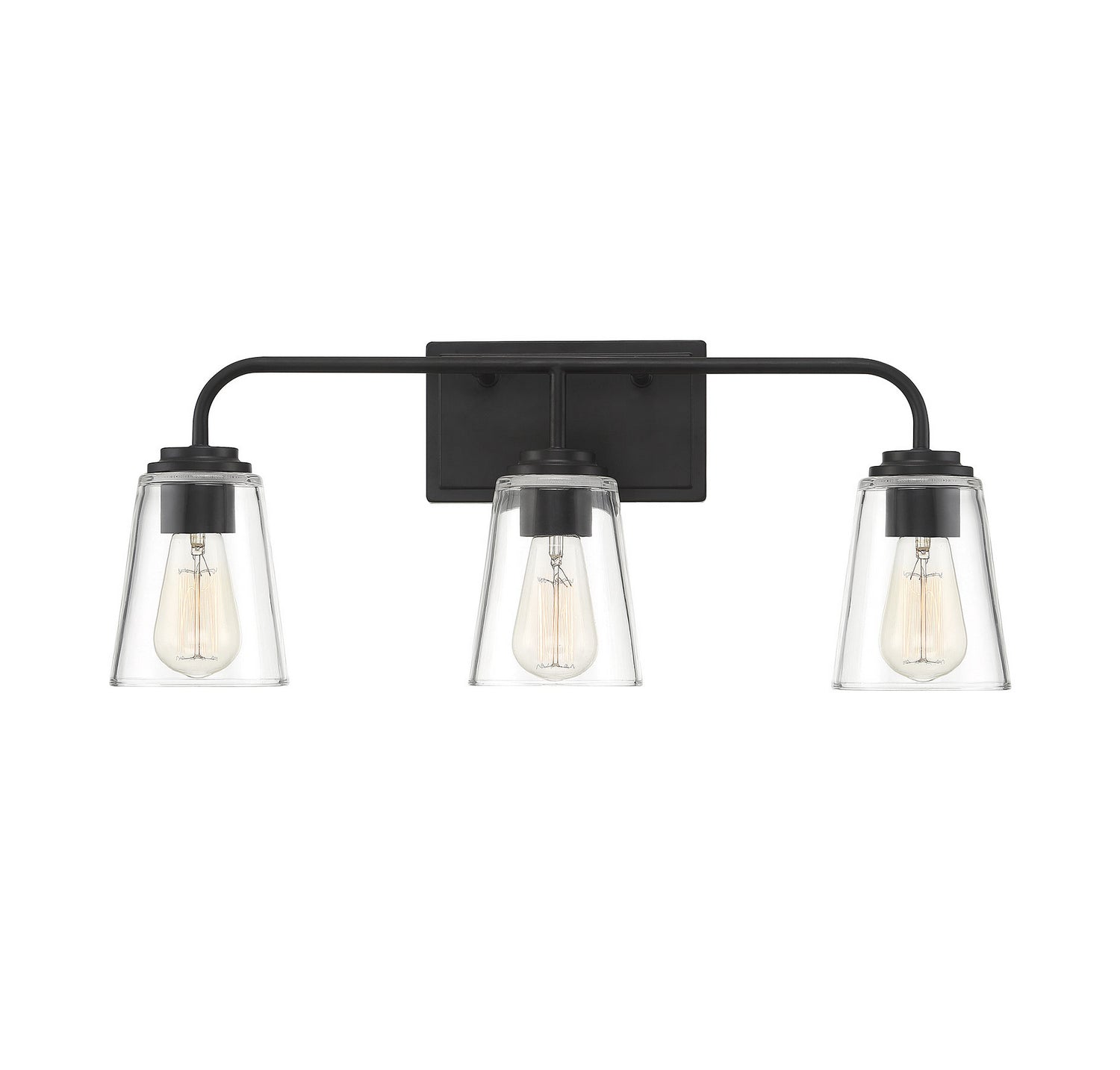 Applique murale de salle de bain Meridian M80044MBK à trois lumières, noir mat