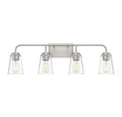 Applique murale de salle de bain Meridian M80045BN à quatre lumières, finition nickel brossé
