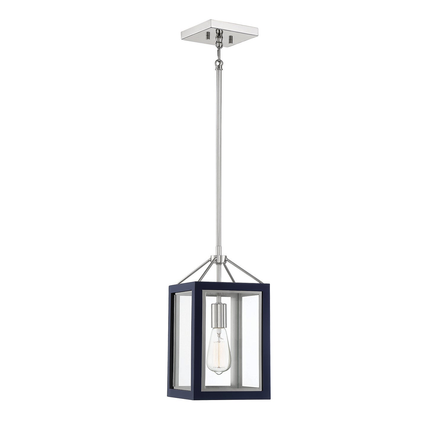 Savoy House - 3-8880-1-174 - One Light Pendant - Carlton - Navy with Polished Nickel Accents