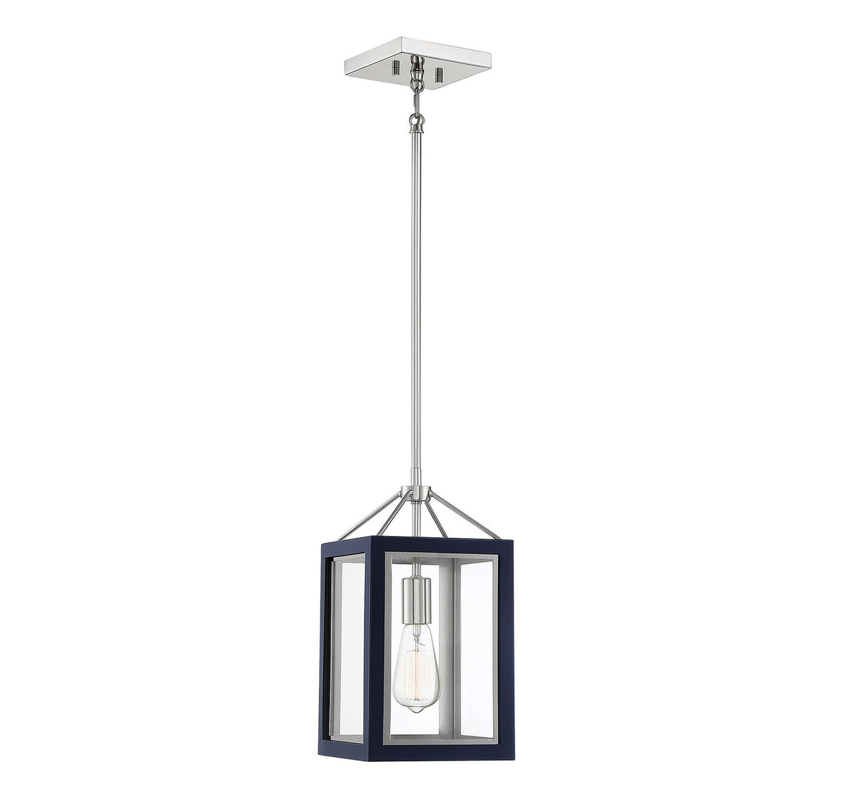 Savoy House - 3-8880-1-174 - One Light Pendant - Carlton - Navy with Polished Nickel Accents