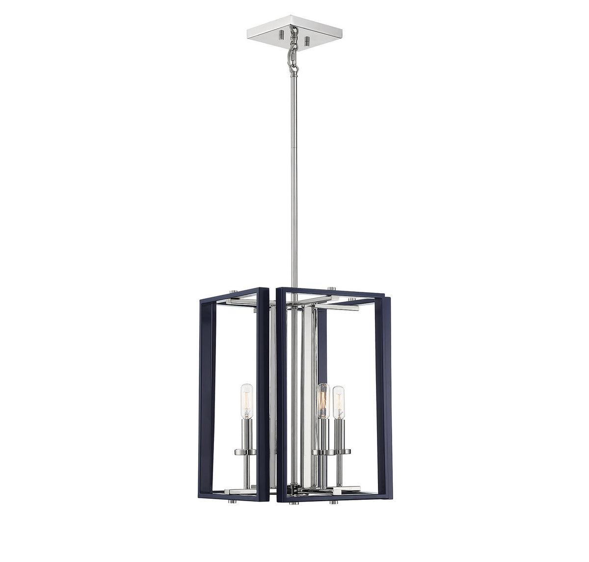 Savoy House - 3-8881-4-174 - Four Light Pendant - Champlin - Navy with Polished Nickel Accents